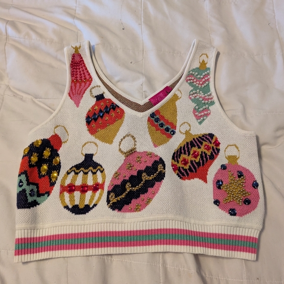 Queen of Sparkles Multi Ornament Knit Tank - Picture 2 of 5